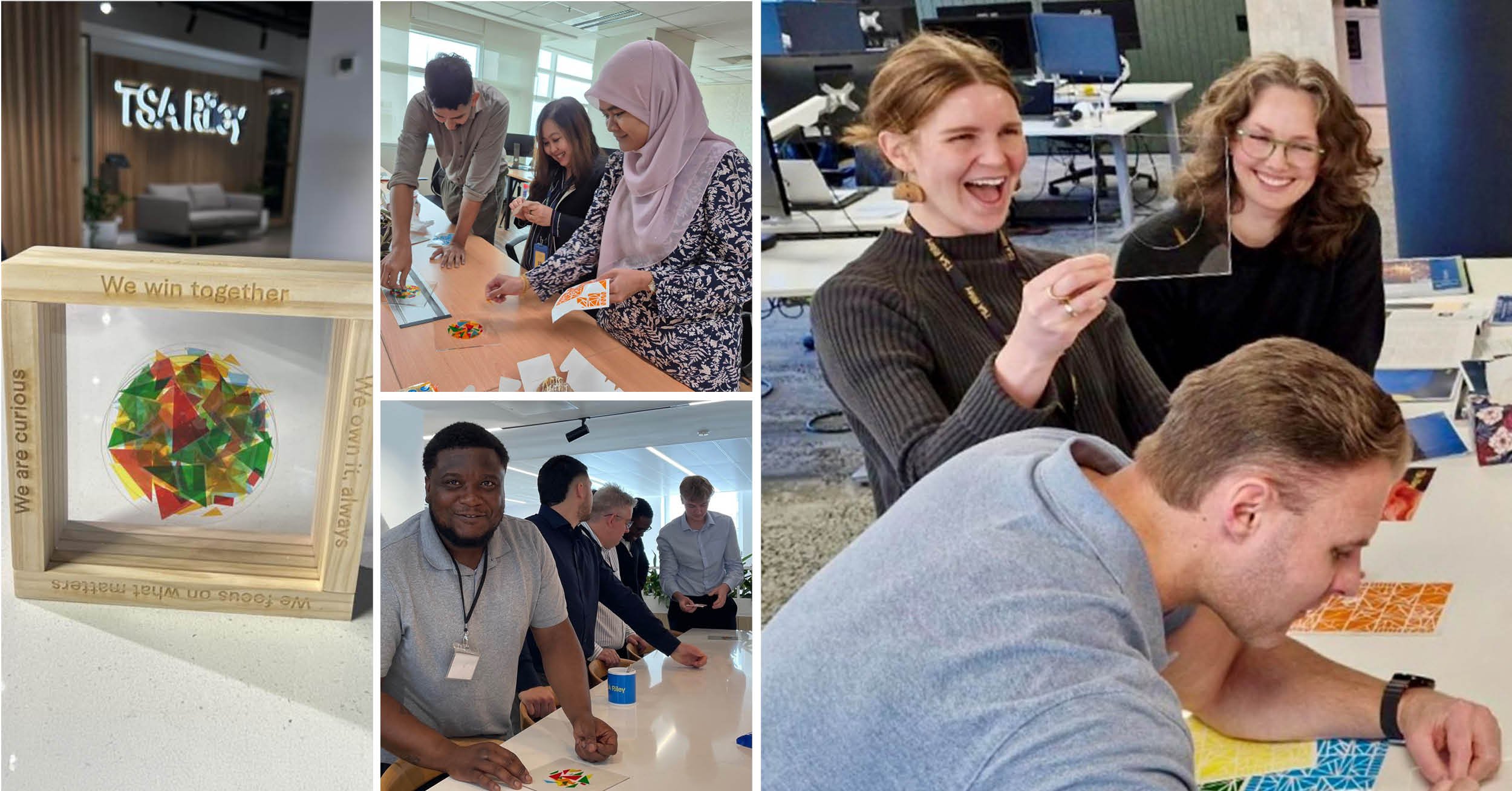 Every piece matters – our teams across regions building the TSA Riley values kaleidoscopes, together.