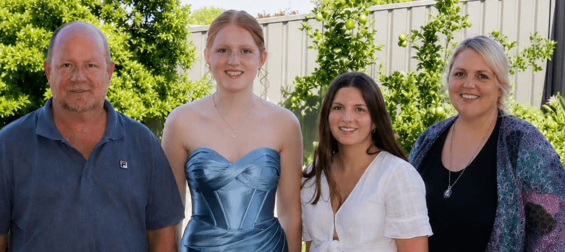 Steph Crump, right, with her husband and children. Her family is Dunghutti, and her children were born and raised on Awabakal Country.