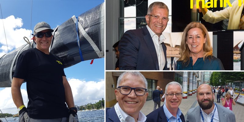 Andrew Tompson sailing, presenting the SMART Prize in 2023, and at UK REiiF 2025